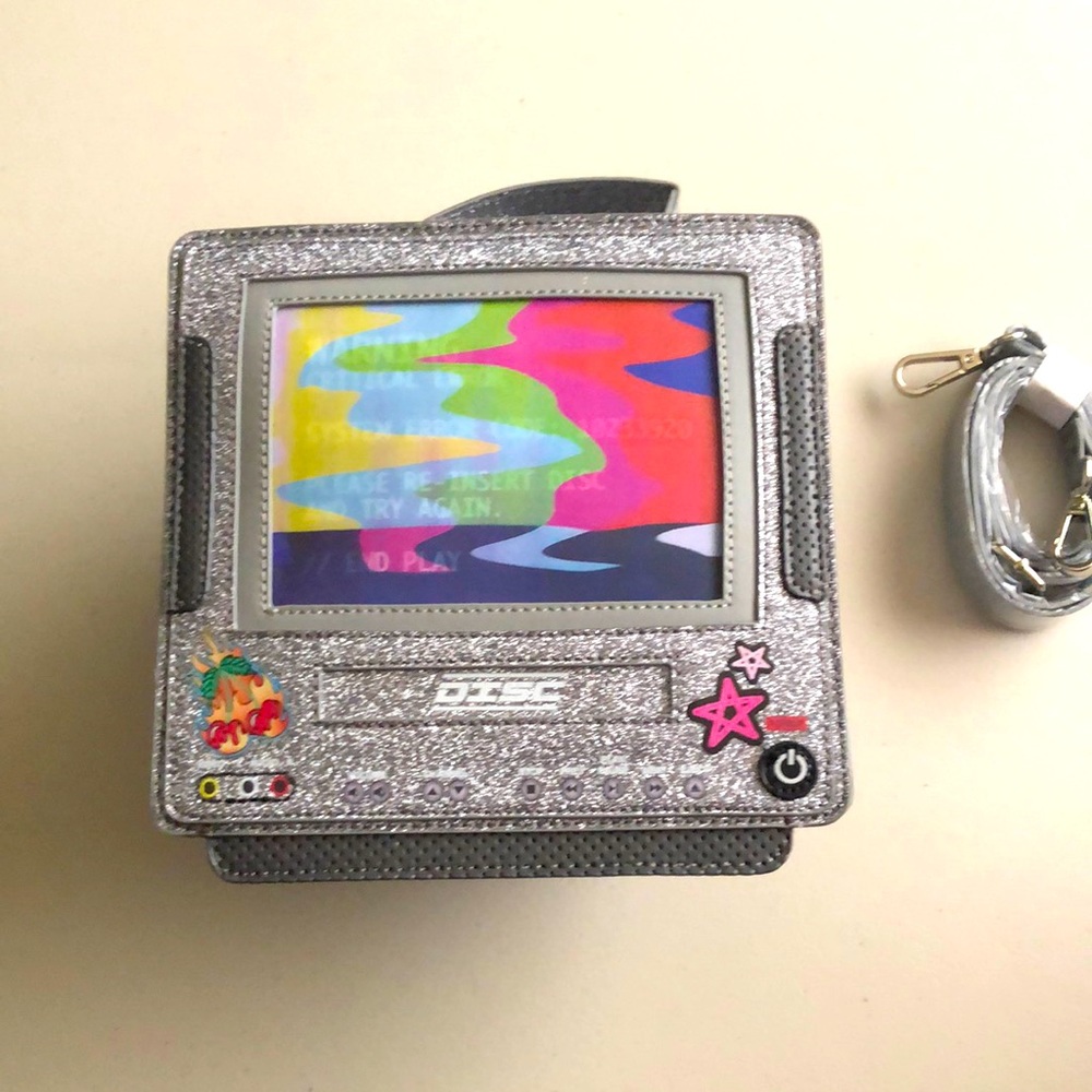 90's glitter TV crossbody bag